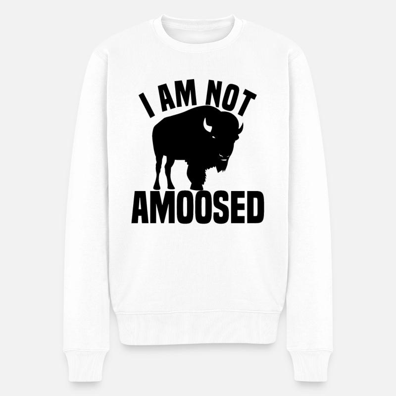 Buffle Bison Buffle Amérindien - Pull Premium bio Homme - blanc