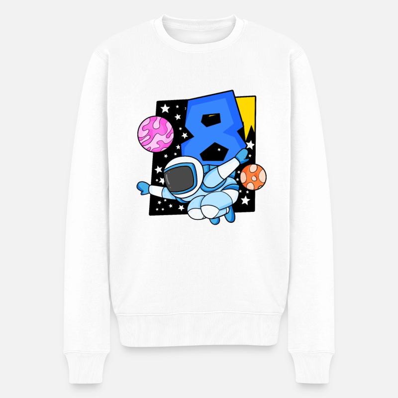 8 ans Jeune astronaute - Pull Premium bio Homme - blanc