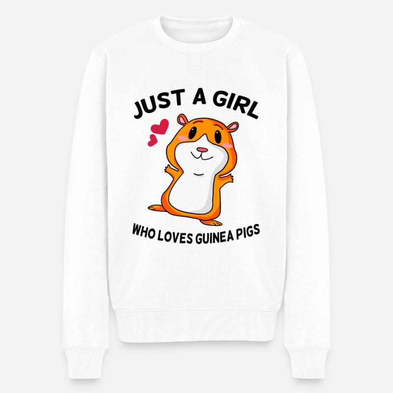 Meerschweinchen Spruch Mädchen - Männer Premium Bio Pullover - Weiß