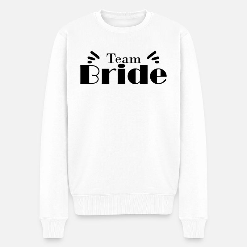 Team Braut Hochzeitsfeier - Männer Premium Bio Pullover - Weiß