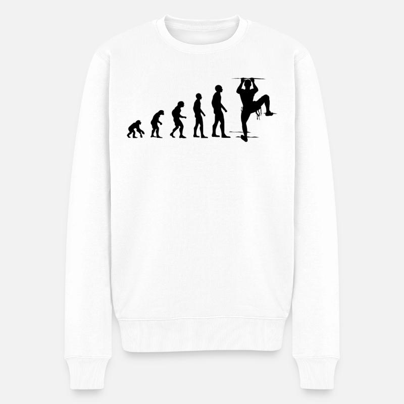 Escalade Evolution Cadeau drôle d’alpinisme - Pull Premium bio Homme - blanc