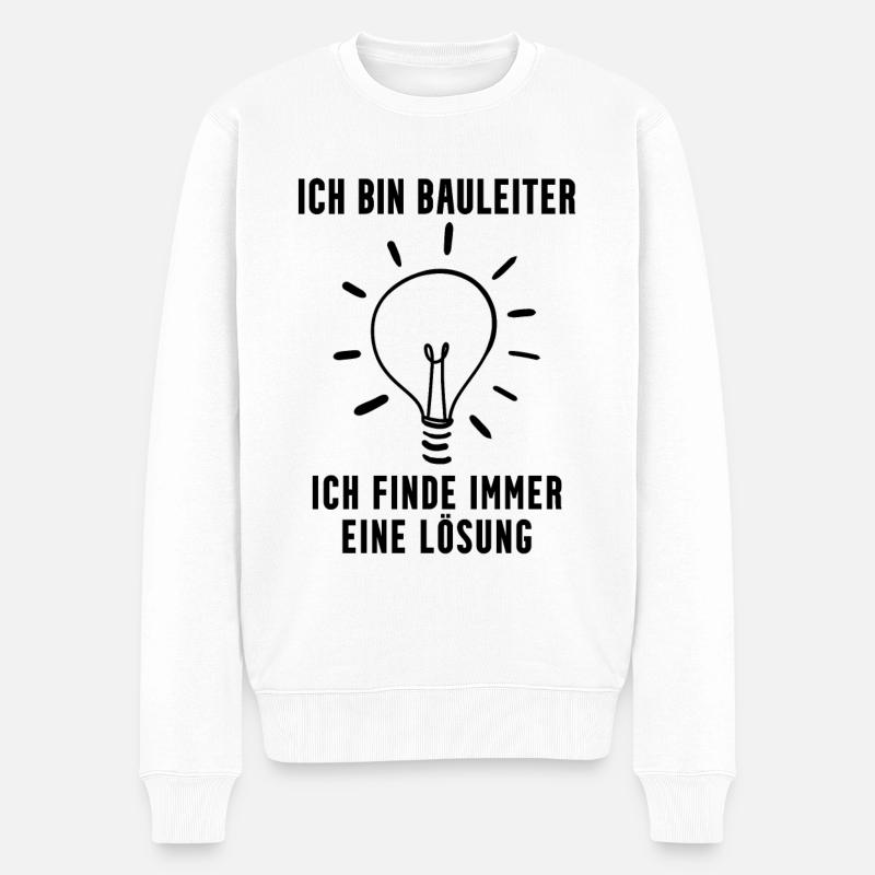 Bauleiter Geschenk - Männer Premium Bio Pullover - Weiß