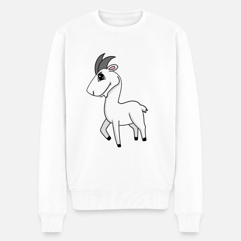 Ziege Kinder Motiv - Männer Premium Bio Pullover - Weiß
