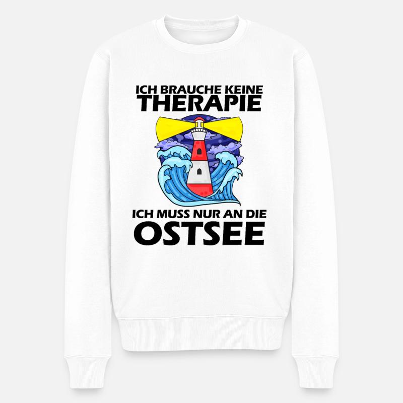 Ostsee Urlaub - Männer Premium Bio Pullover - Weiß