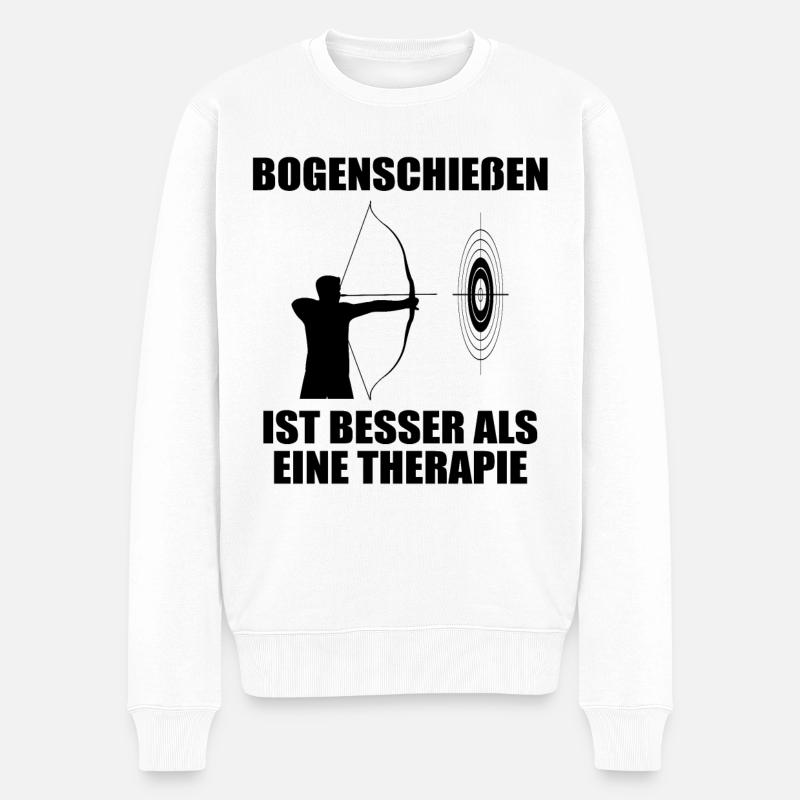 Bogenschießen Bogenschütze Spruch Geschenk - Männer Premium Bio Pullover - Weiß