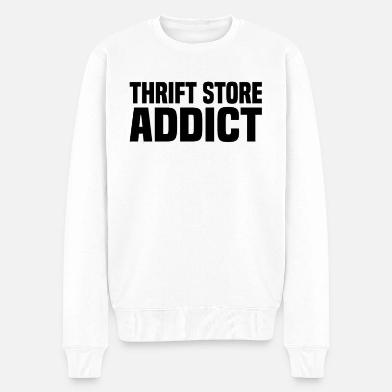 Secondhandladen Secondhand Öko Hipster Gebraucht - Männer Premium Bio Pullover - Weiß