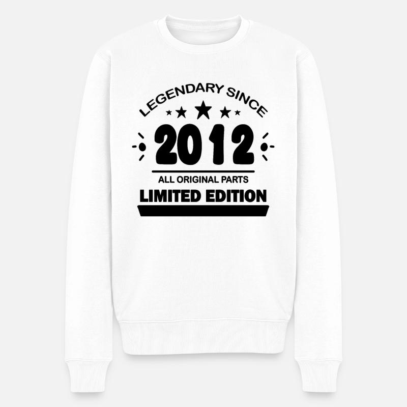 Baujahr 2012 Spruch - Männer Premium Bio Pullover - Weiß