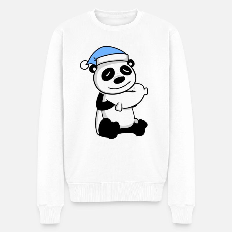 Panda - Männer Premium Bio Pullover - Weiß