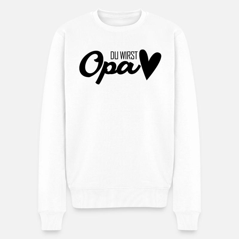 Opa - Opa werden - Bald Opa - Männer Premium Bio Pullover - Weiß