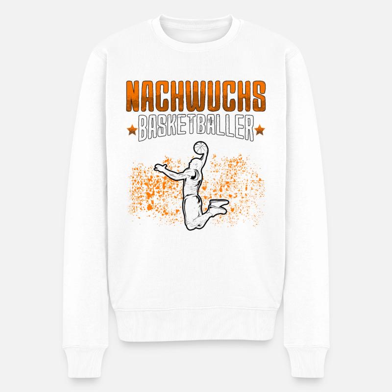 Basketball Nachwuchs Basketballer Basketbalspieler - Männer Premium Bio Pullover - Weiß