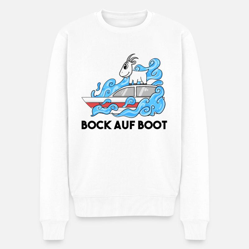 Ziege Boot Lustig - Männer Premium Bio Pullover - Weiß