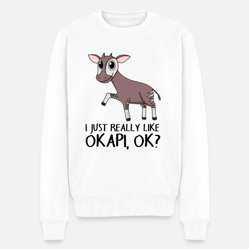Okapi - Männer Premium Bio Pullover - Weiß