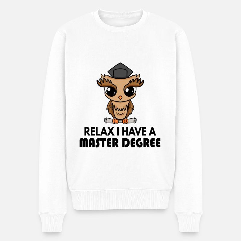 Master Spruch - Männer Premium Bio Pullover - Weiß