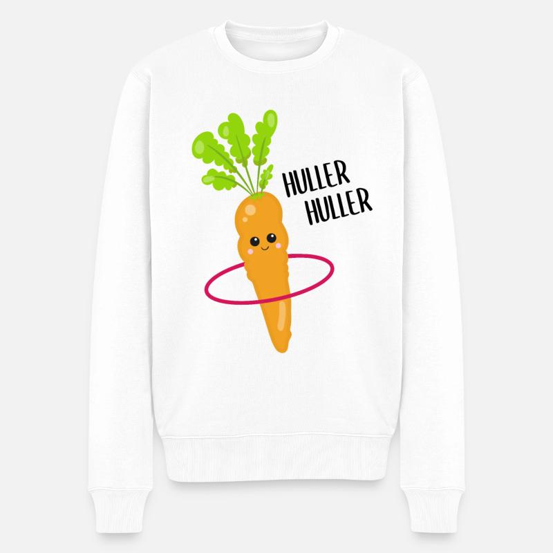 Carotte Kawaii avec Hulahooping Cadeau - Pull Premium bio Homme - blanc