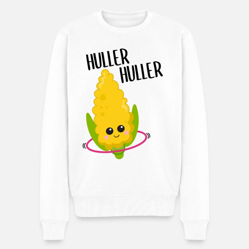 Kawaii Mais Hulareifen Hulahooping Geschenk - Männer Premium Bio Pullover - Weiß