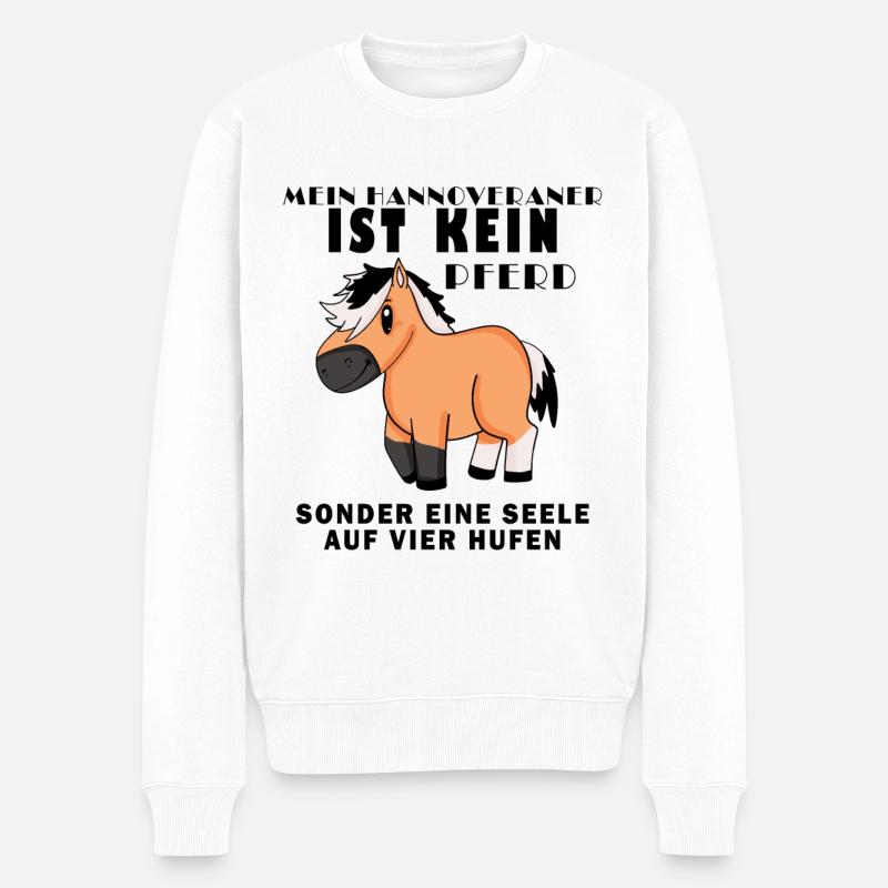 Pferderasse Hannoveraner Pferd Hauspferd - Männer Premium Bio Pullover - Weiß