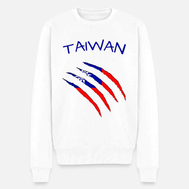 Taiwan - Männer Premium Bio Pullover - Weiß