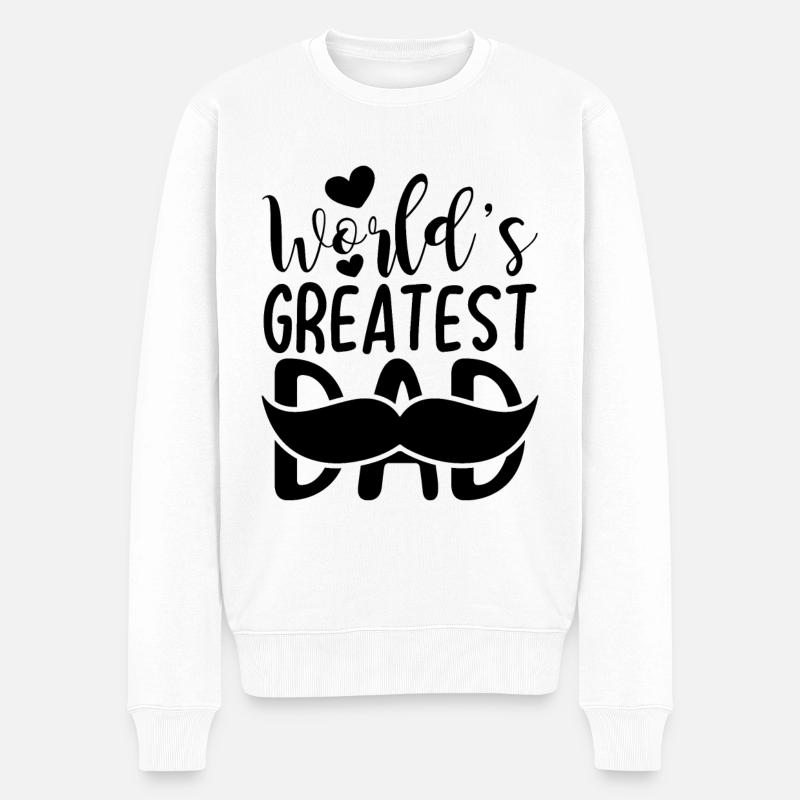 World's Greatest Dad - Männer Premium Bio Pullover - Weiß