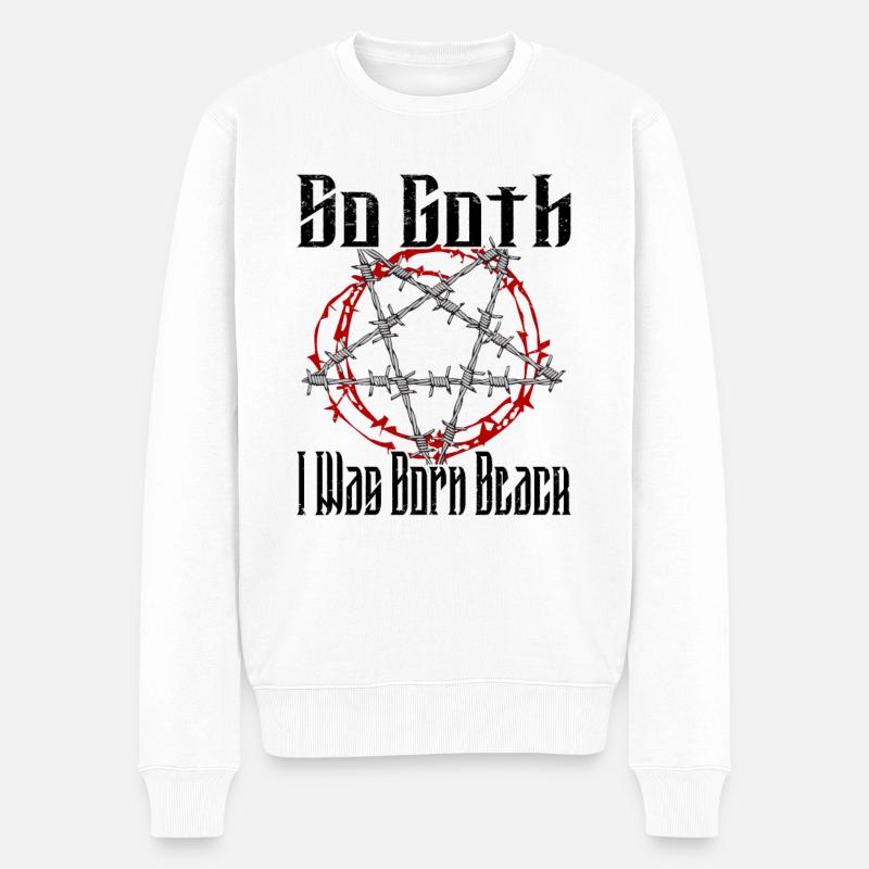 Satan Belzébuth Diable Gothique Pentagramme Mystique - Pull Premium bio Homme - blanc
