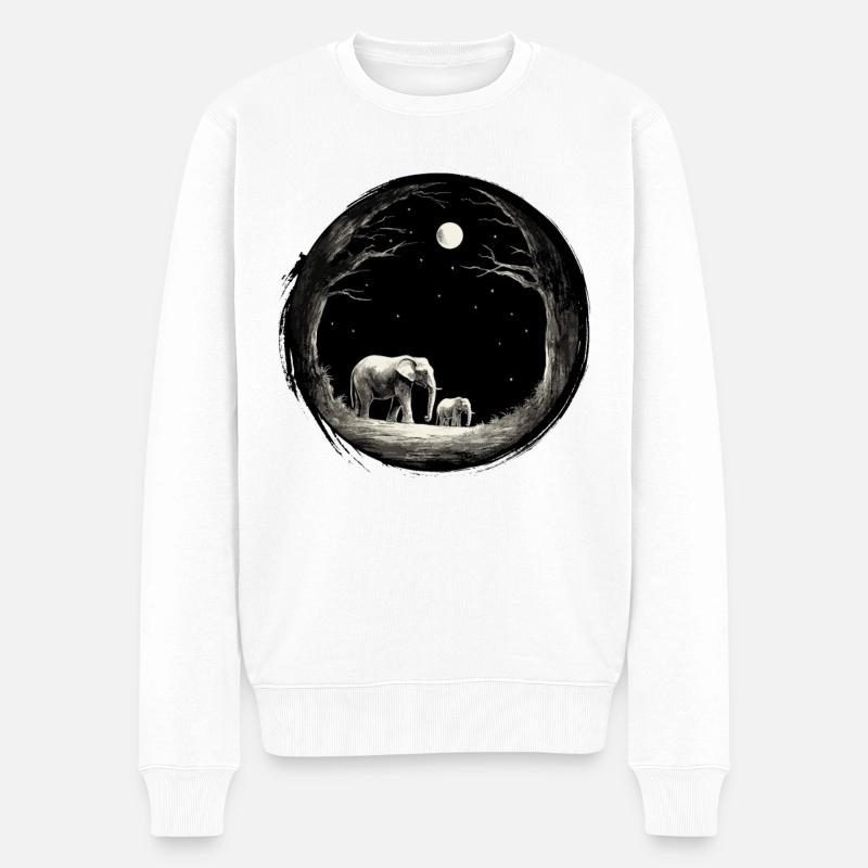 Elphant Mama Femmes - Pull Premium bio Homme - blanc
