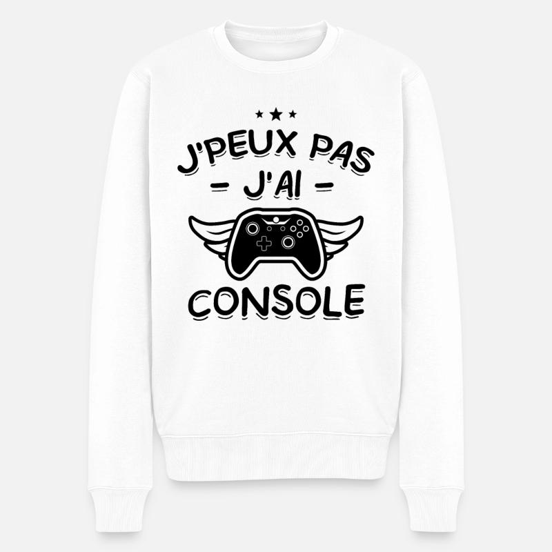 J'Peux Pas ! J'Ai Console - Pull Premium bio Homme - blanc