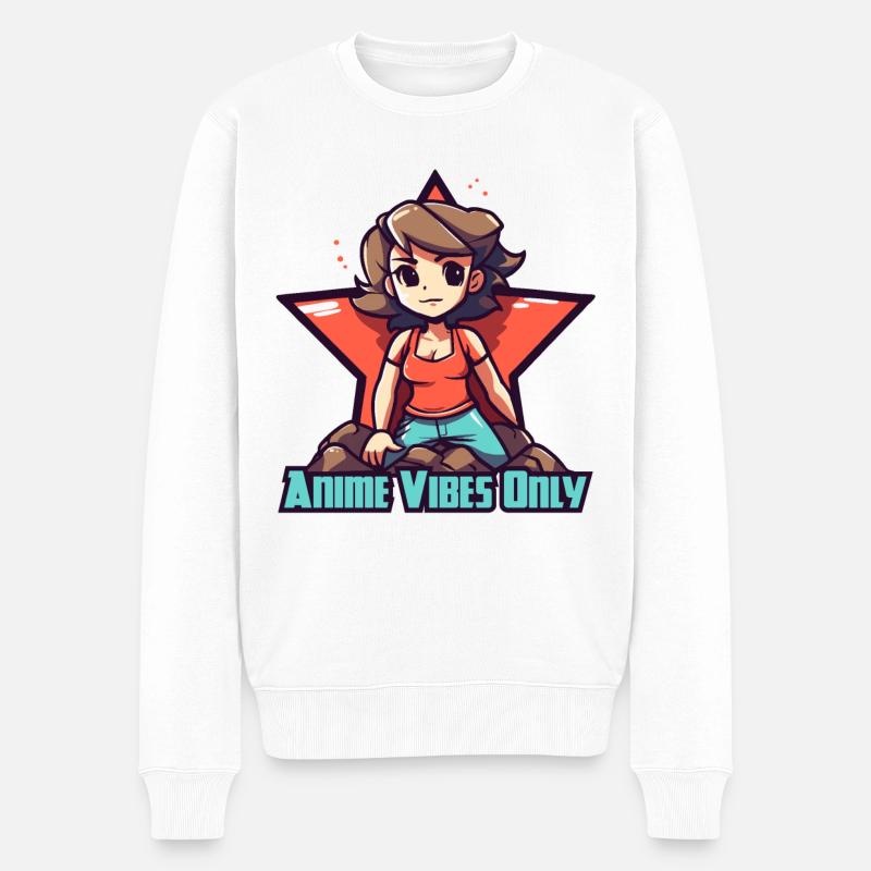 Star-Anime-Mädchen, nur Anime-Vibes - Männer Premium Bio Pullover - Weiß