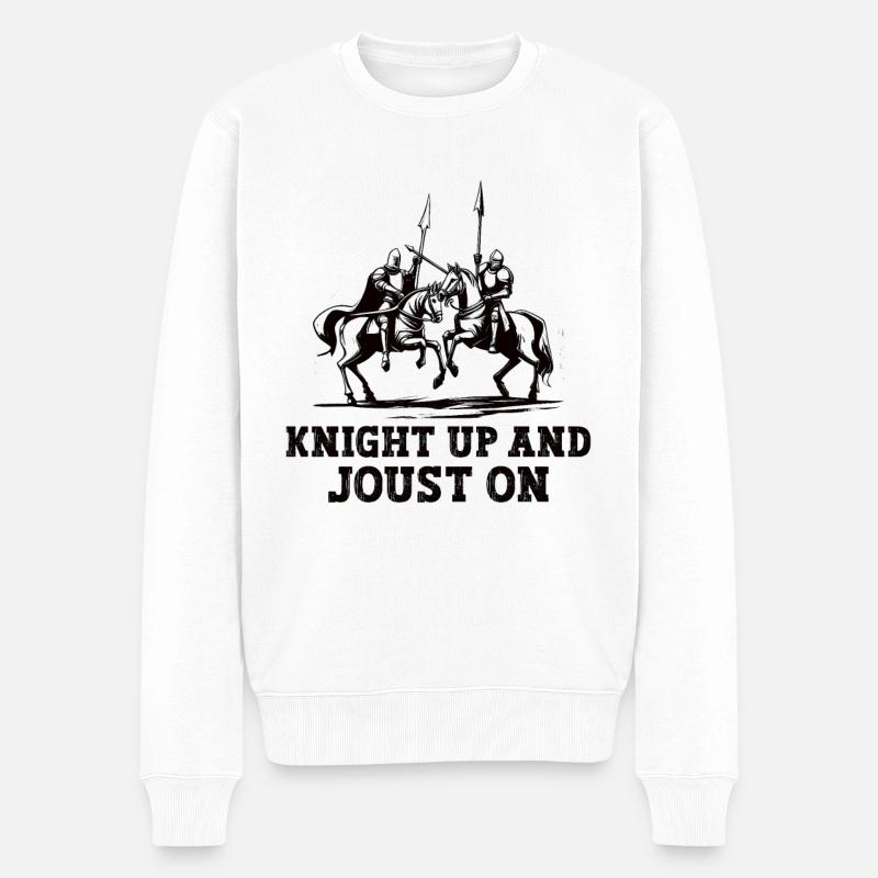 Ritterritter Mittelalterliche Renaissance-rüstung - Männer Premium Bio Pullover - Weiß