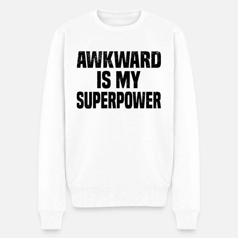 Misanthrop Menschenhasser Asozial Introvertiert - Männer Premium Bio Pullover - Weiß