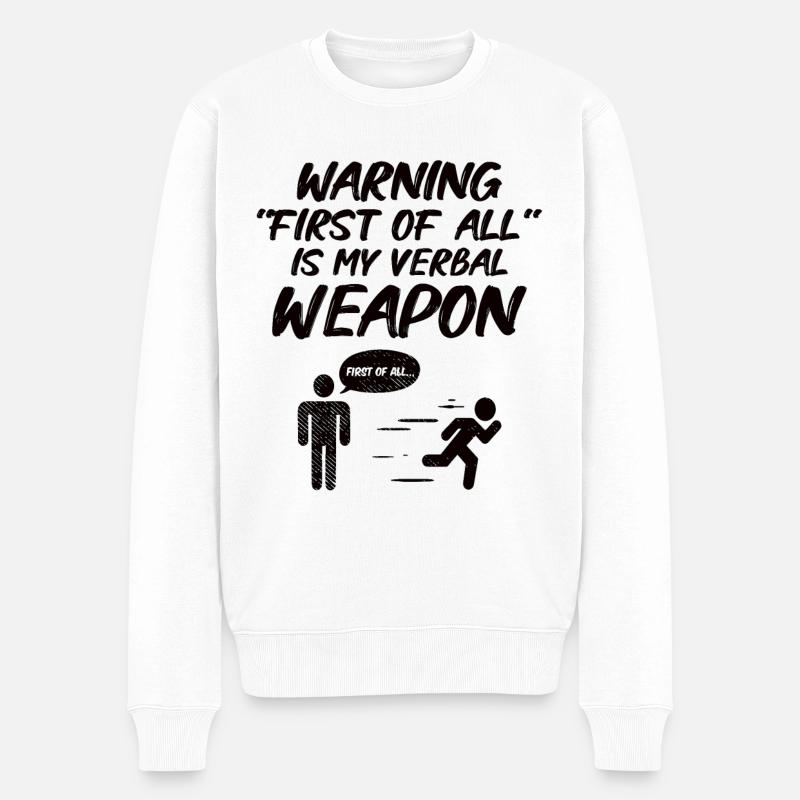 Debattierrede Debattierer Rederedner Geschenkidee - Männer Premium Bio Pullover - Weiß