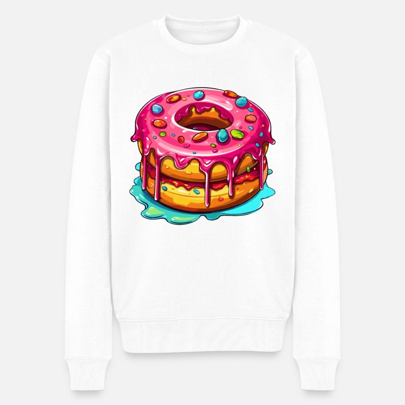 Der glasierte Doppel Donut - Männer Premium Bio Pullover - Weiß