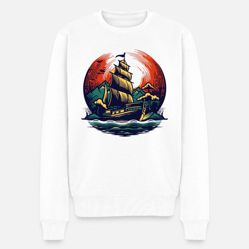 Voile - Pull Premium bio Homme - blanc