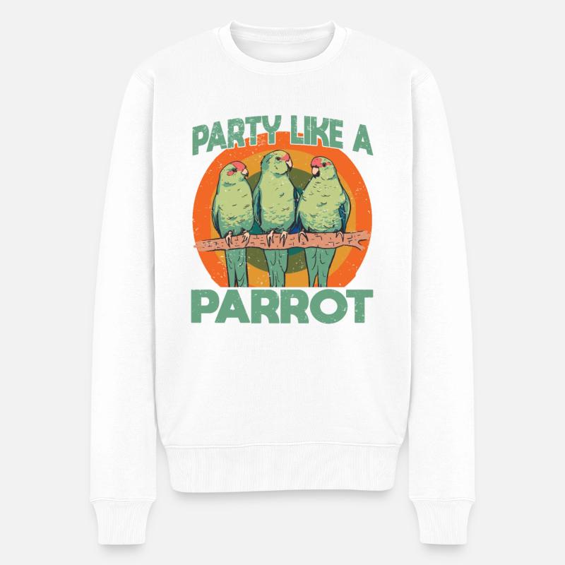 Perruche Perruche Oiseau Perruche Propriétaire - Pull Premium bio Homme - blanc
