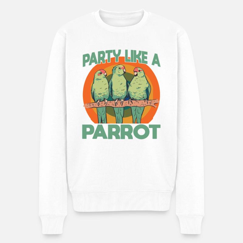 Perruche Perruche Oiseau Perruche Propriétaire - Pull Premium bio Homme - blanc
