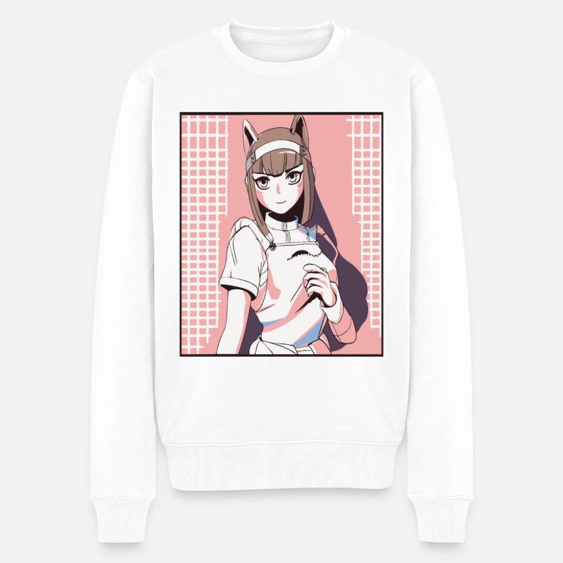 Weebs aime les filles d’anime - Pull Premium bio Homme - blanc