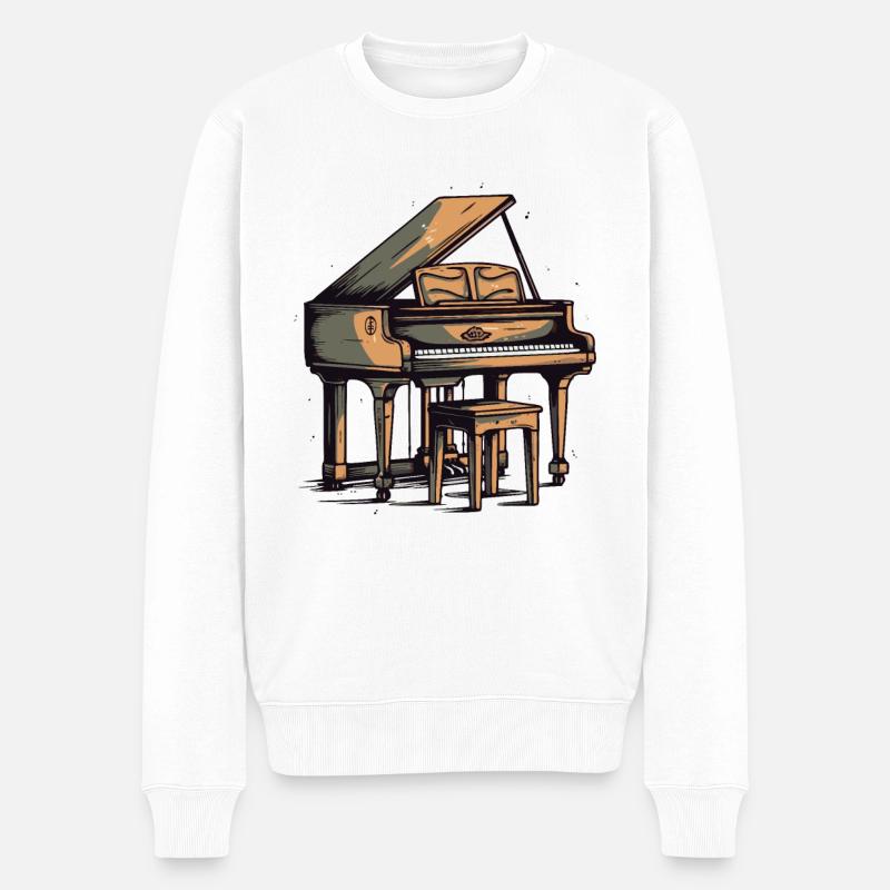 Ein altes Klavier - Männer Premium Bio Pullover - Weiß