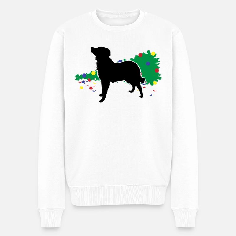 Chaos Hund Weihnachtsbaum Umfall Spaß - Männer Premium Bio Pullover - Weiß
