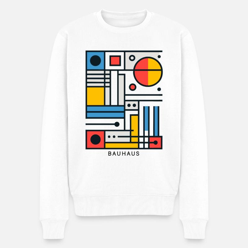 Bauhaus-Architektur Geometrische Ästhetik - Männer Premium Bio Pullover - Weiß