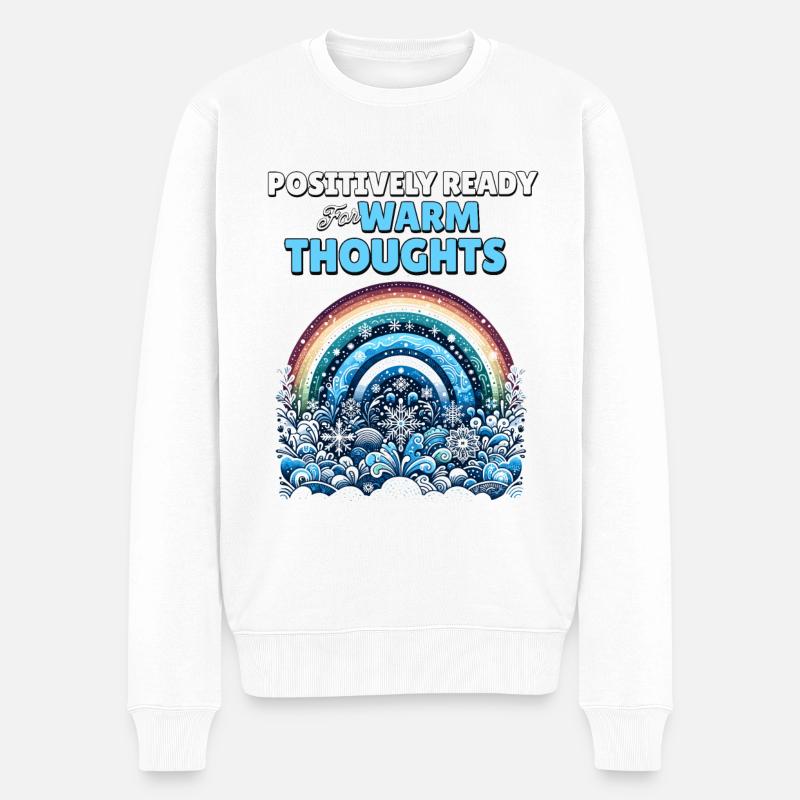 Positivity Rainbows Mindfulness Self-improvement - Männer Premium Bio Pullover - Weiß