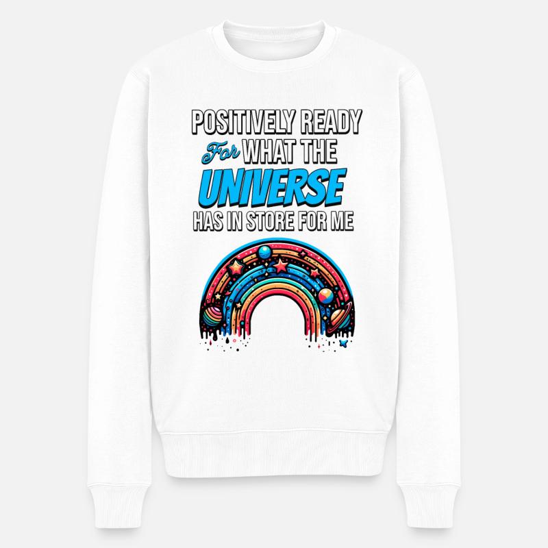 Positivity Rainbows Mindfulness Self-improvement - Männer Premium Bio Pullover - Weiß