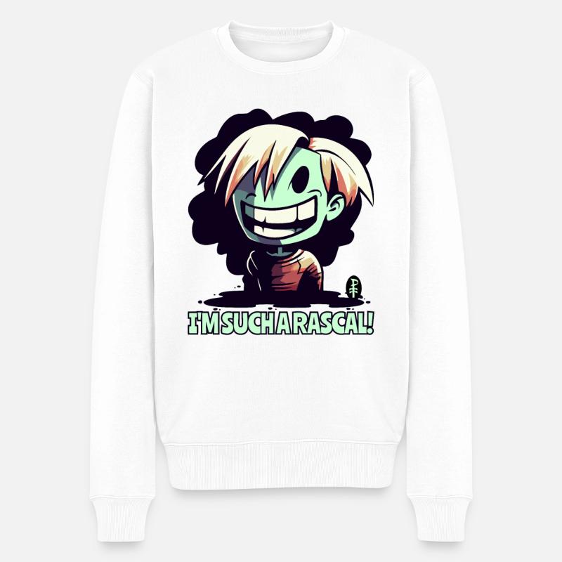Ich bin so ein Schelm - Männer Premium Bio Pullover - Weiß