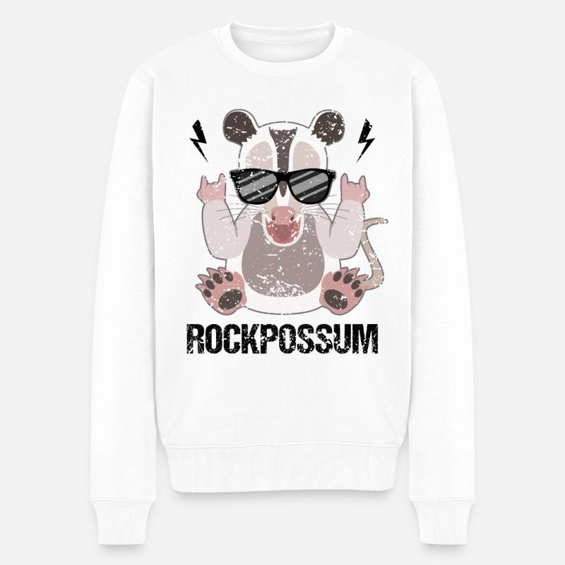 Coole Opossum Sonnenbrille Spruch - Männer Premium Bio Pullover - Weiß