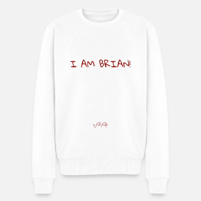 Ich bin Brian - Männer Premium Bio Pullover - Weiß
