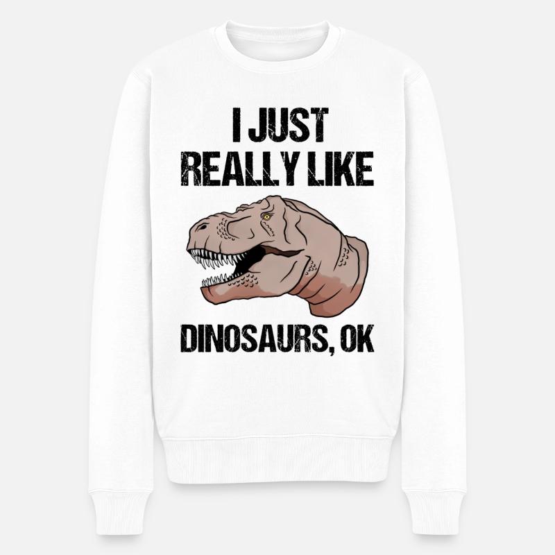 Einfach Dino-Liebe Geschenk - Männer Premium Bio Pullover - Weiß