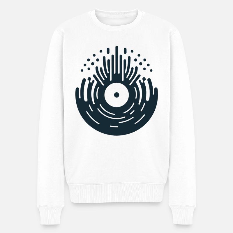 Vinyl-Ikone - Männer Premium Bio Pullover - Weiß