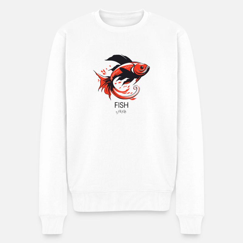 Un poisson simple - Pull Premium bio Homme - blanc