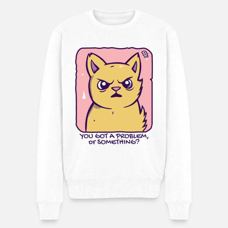 Got a problem? Passive-aggressive cat - Men's Premium Organic Jumper - white