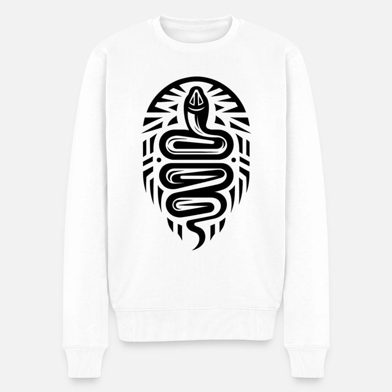 Schlange Indianer Tierkreis - Männer Premium Bio Pullover - Weiß
