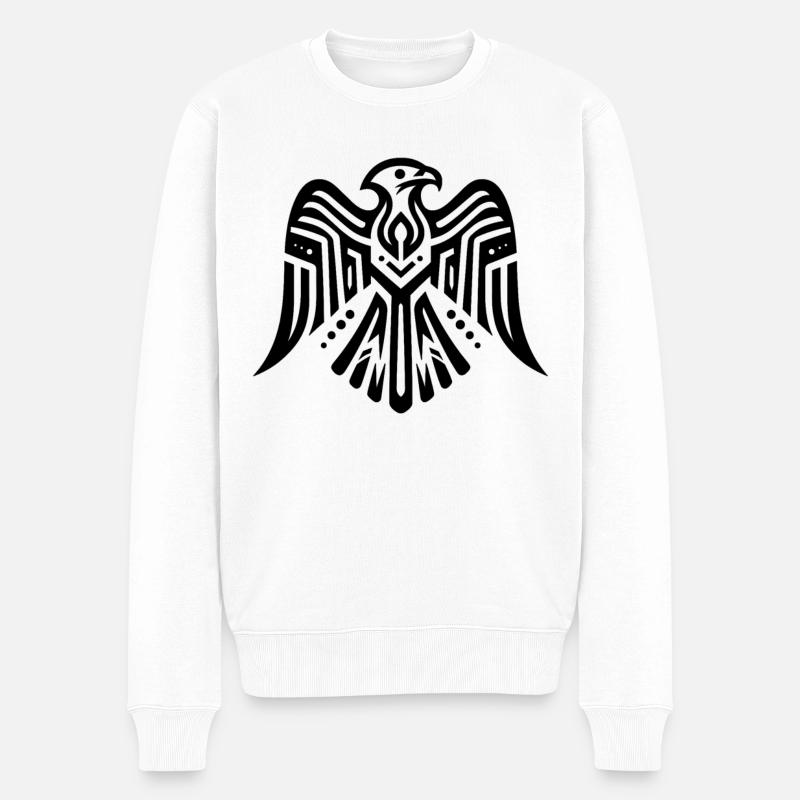 Falke Indianer-Tierkreis - Männer Premium Bio Pullover - Weiß