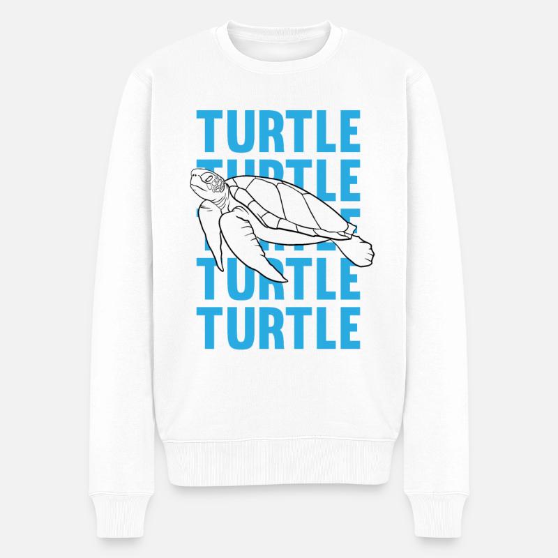 TURTLE Schattenbild Wortkunst Geschenk - Männer Premium Bio Pullover - Weiß