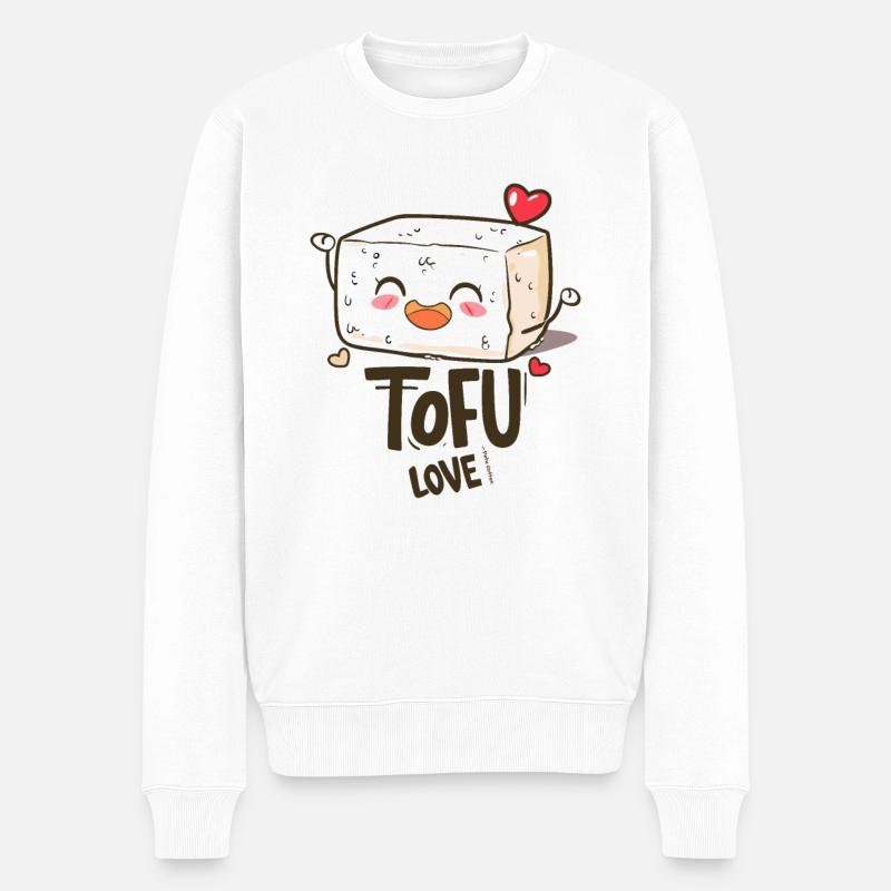 Chibi Anime Mignon Tofu Amour - Pull Premium bio Homme - blanc